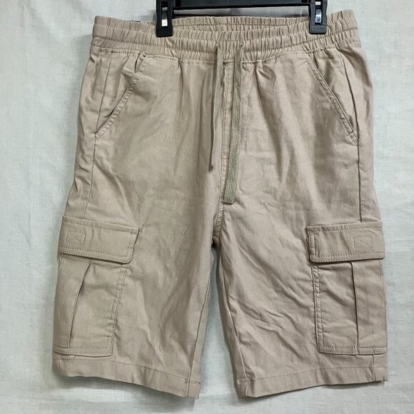 Galaxy By Harvic Men Small Stone Slim Fit Super Flex Stretch Cargo Jogger Shorts - Picture 1 of 9